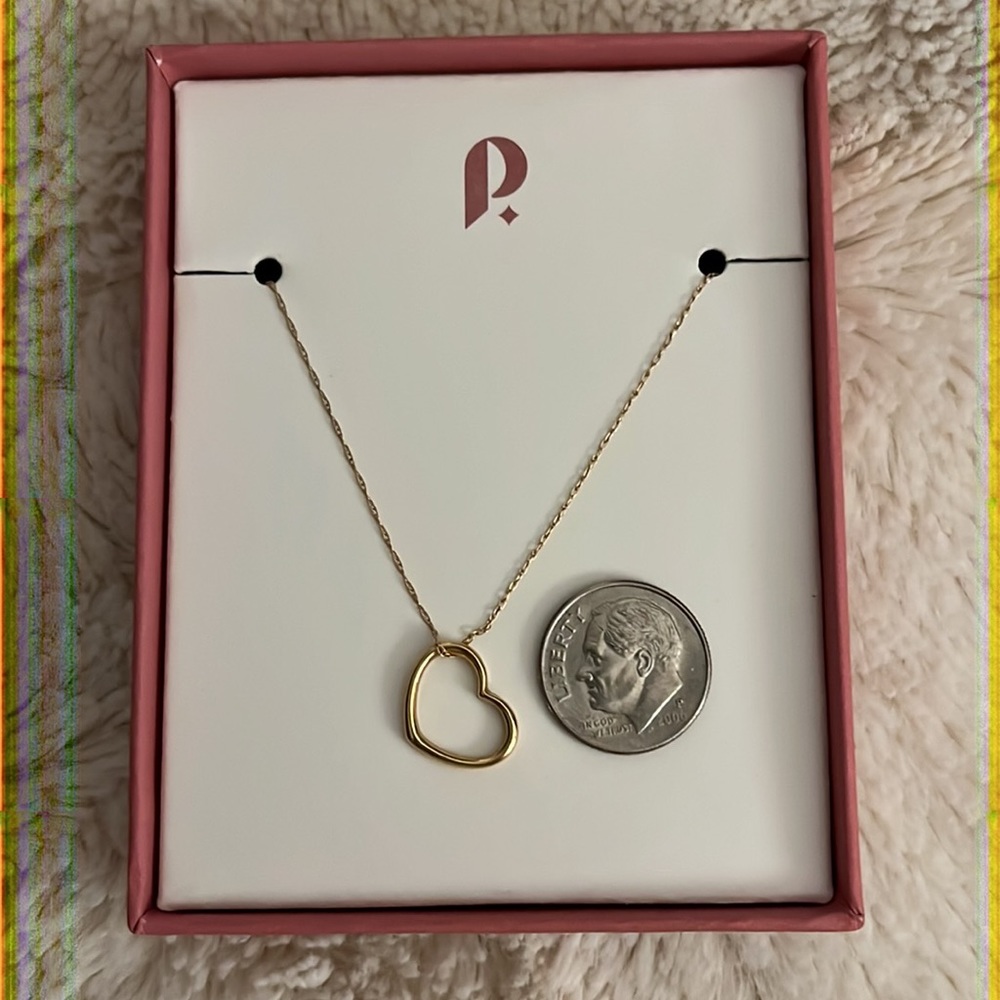 14K Yellow Gold Rope Chain with 14K Floating Heart, Beautiful EUC - Picture 5 of 6